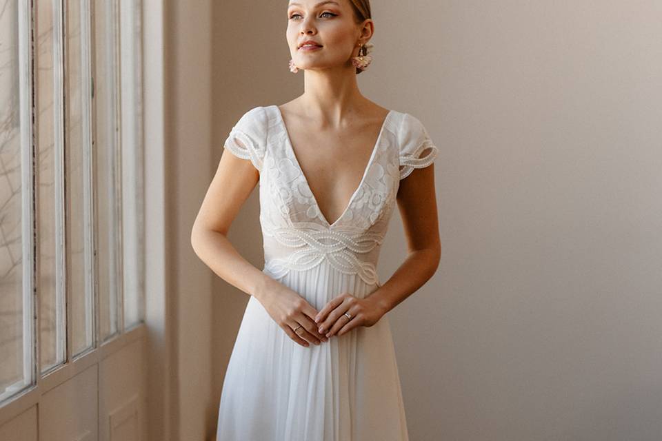 Amour Toujours, robe de mariée rétro Elsa Gary, Caralys Mariage Nice 06