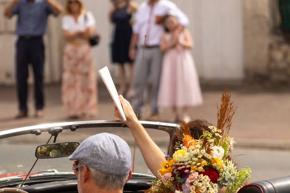 Mariage champêtre -bonheur