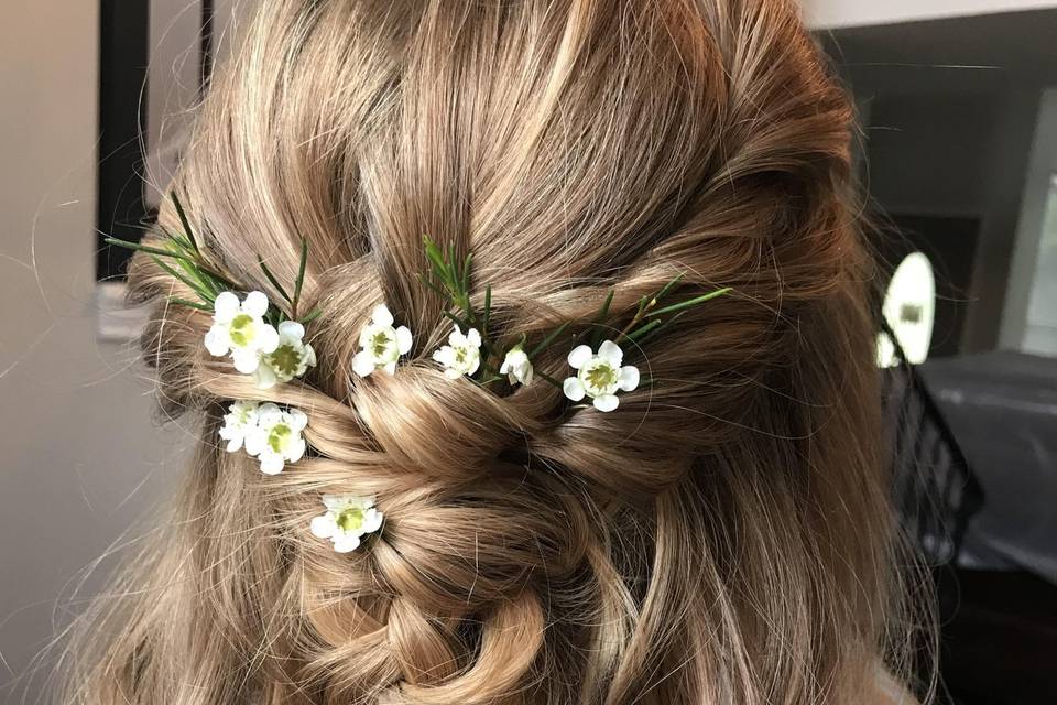 Half up with braids