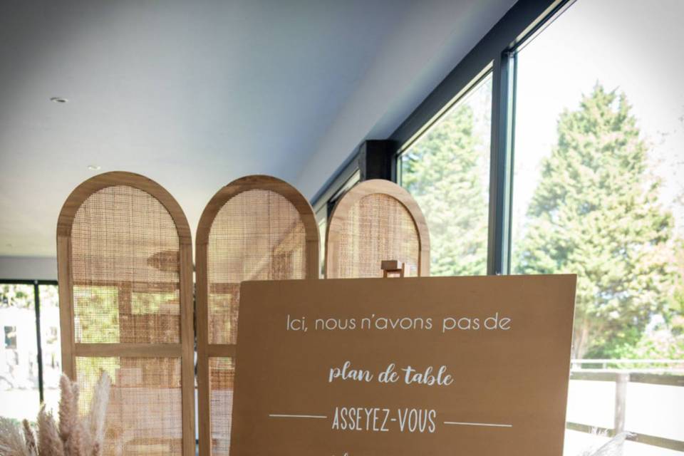 Panneau plan de table