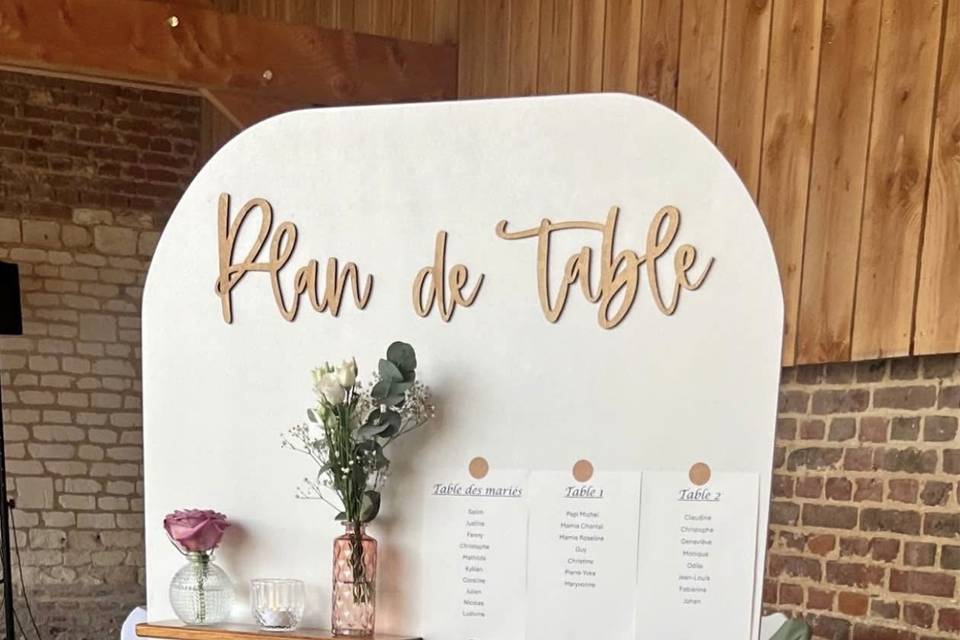 Panneau plan de table