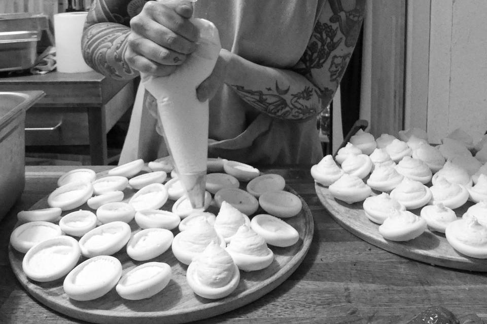 Pavlova making