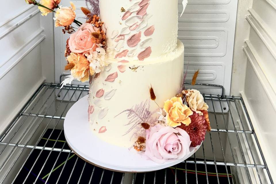 Bohème terracotta wedding cake