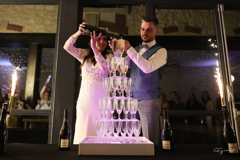 Fontaine à champagne mariage
