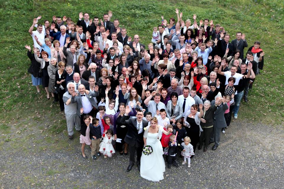 Photo de groupe mariage