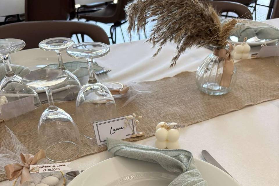 Table Baptême bohême