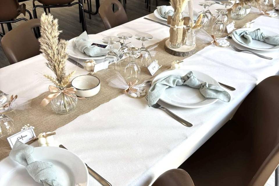 Table Baptême bohême