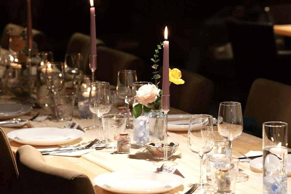 Table, mariage pastel