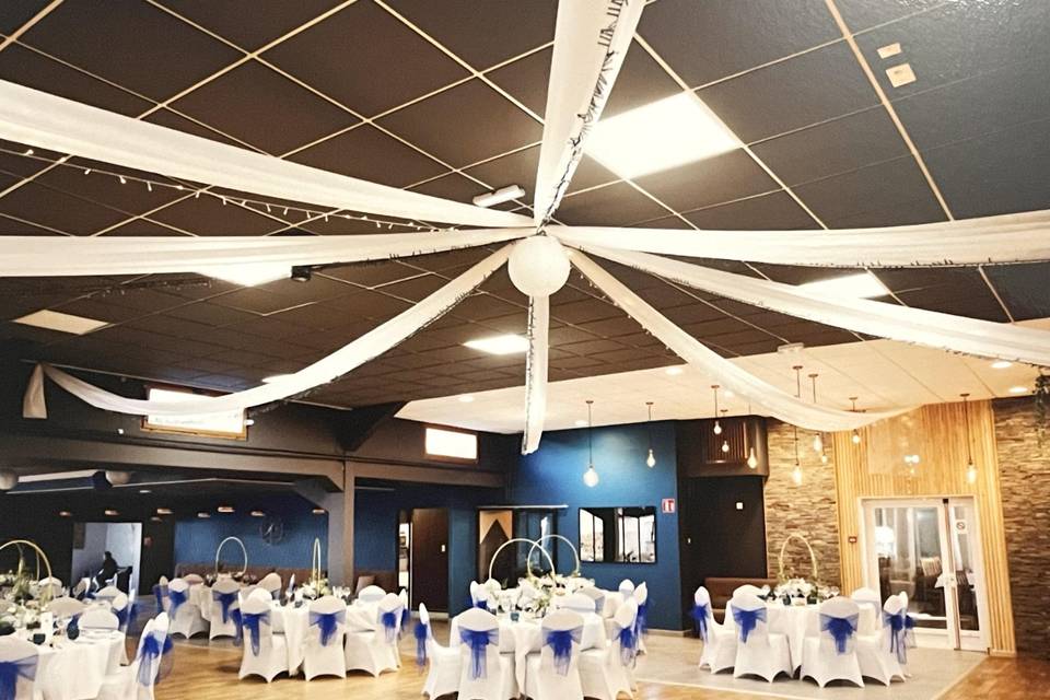 Plafond, tenture, guirlande
