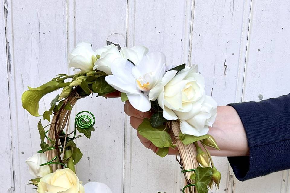 Bouquet de mariée en rotin