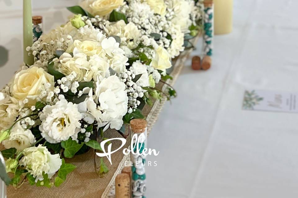 Chemin de table blanc