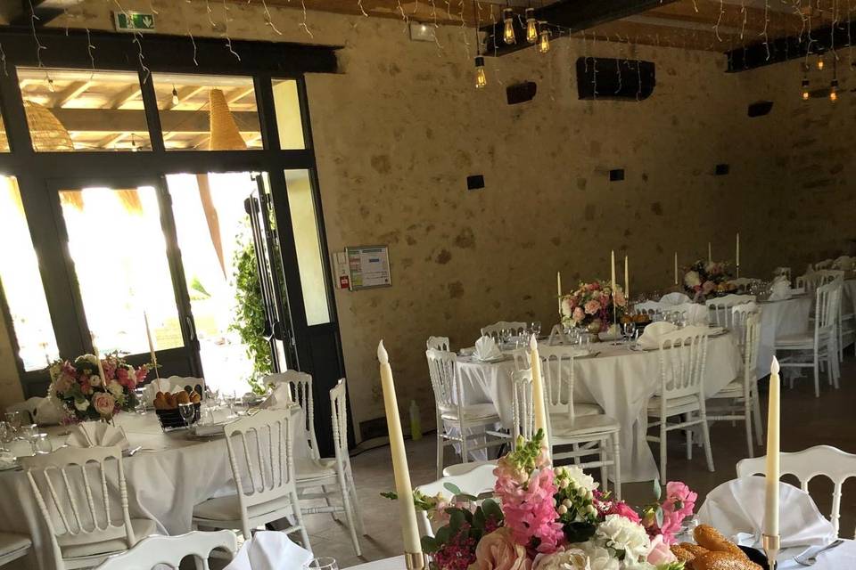 Centre blanc et rose