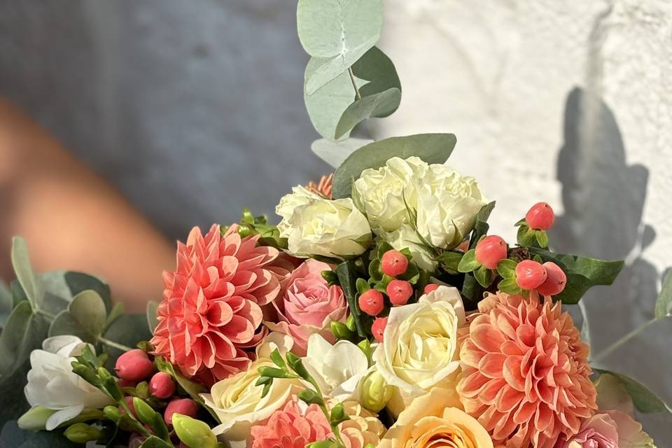 Bouquet de mariée orange