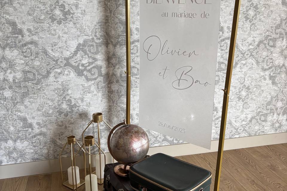 Panneau bienvenue voyage
