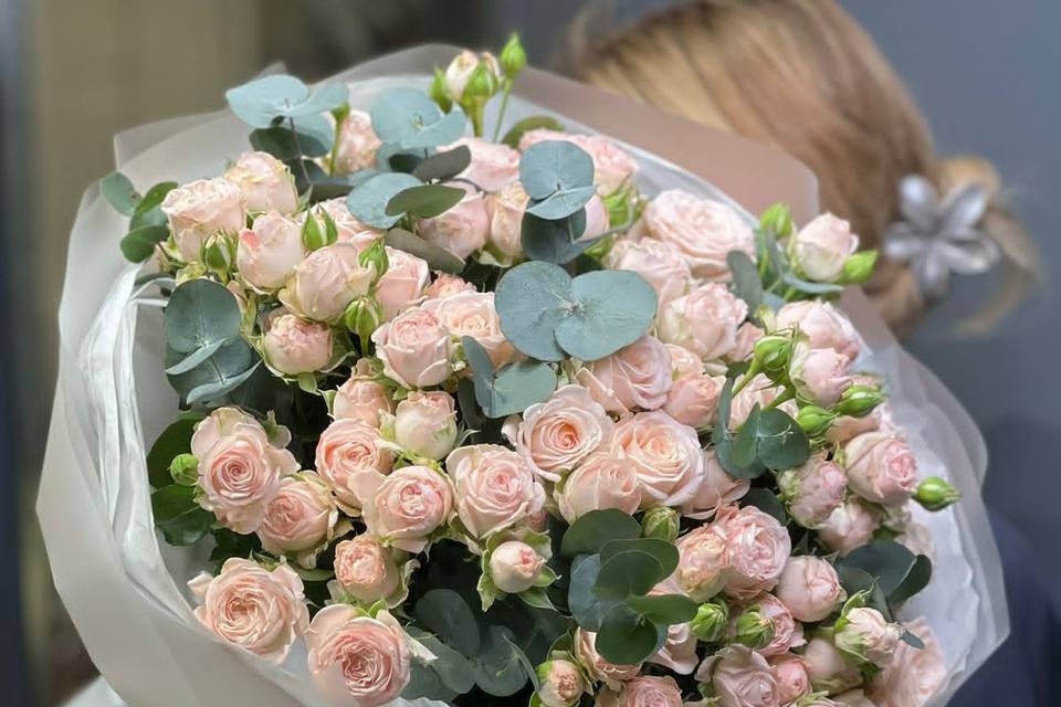 Bouquet Douceur – Roses Poudre