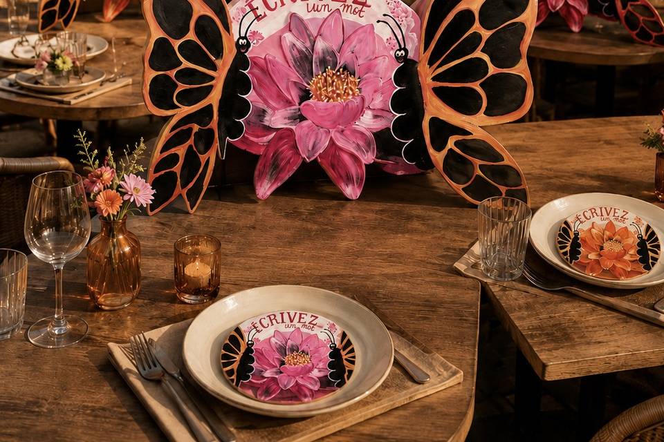 Centres de table et assiettes