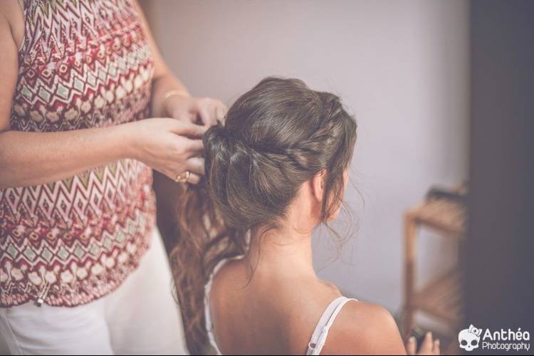 Coiffure , maquillage mariéee