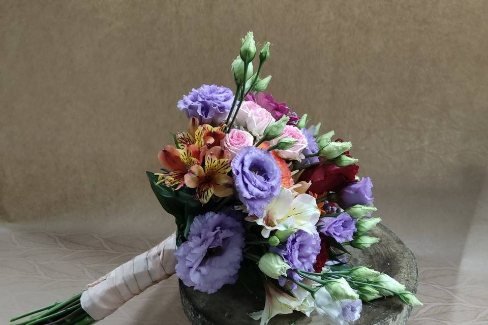 Bouquet de mariée coloré