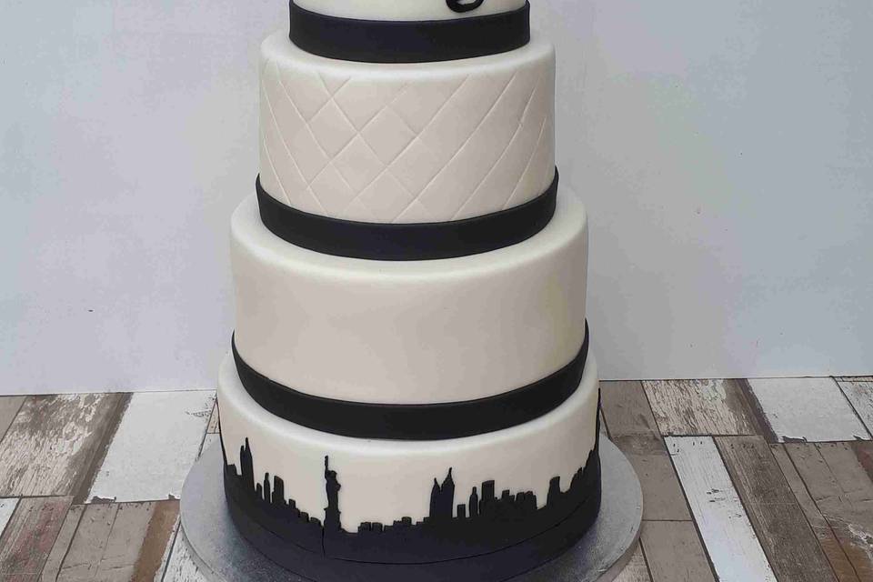 Gâteau de mariage thème NY