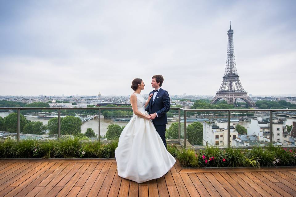Terrasse vue sur tour Eiffel