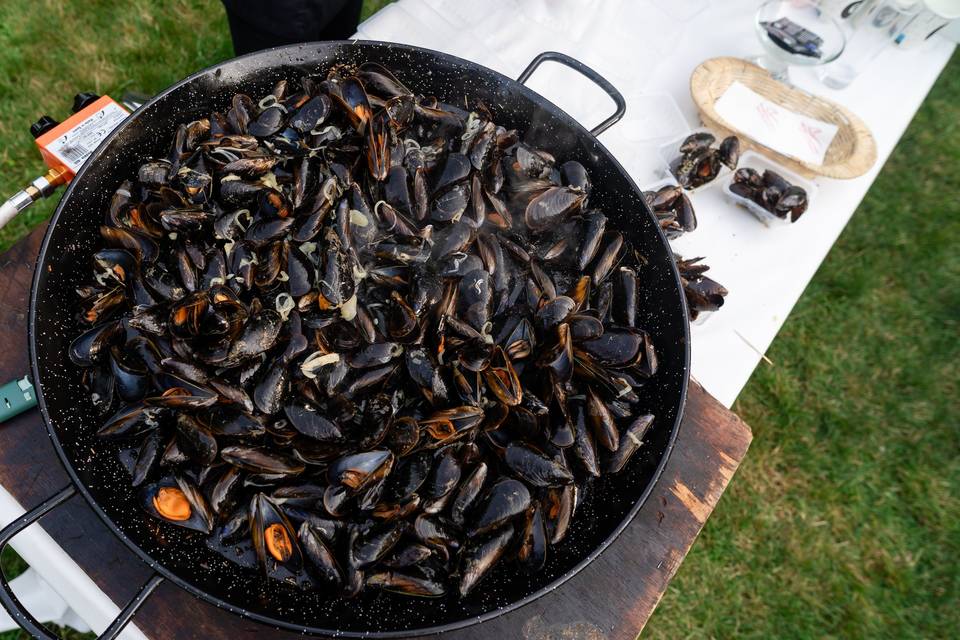 Grande casserole de nourriture - vue de dessus