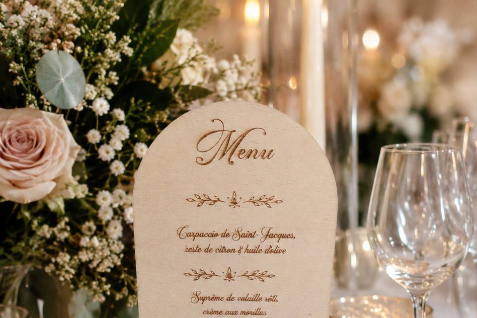 Menu en bois