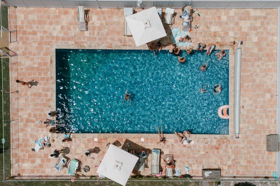 Piscine vue du ciel
