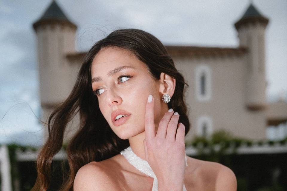 Portrait au flash de mariée