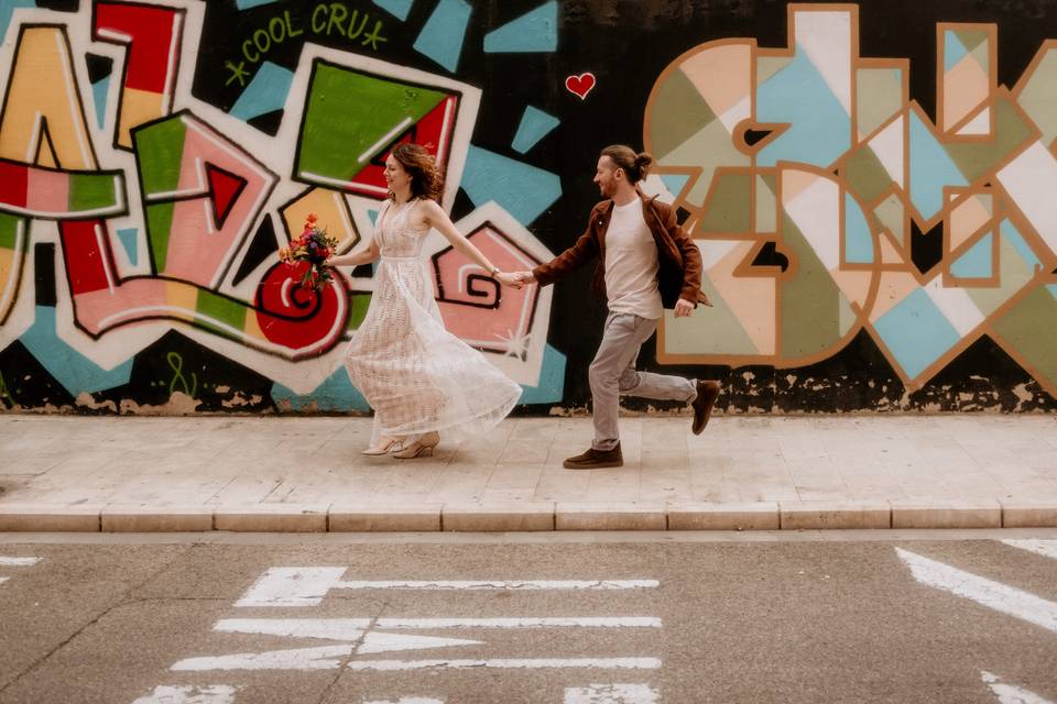 Photographe mariage street art