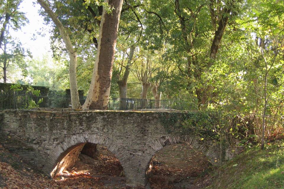 Pont en pierre dans le parc