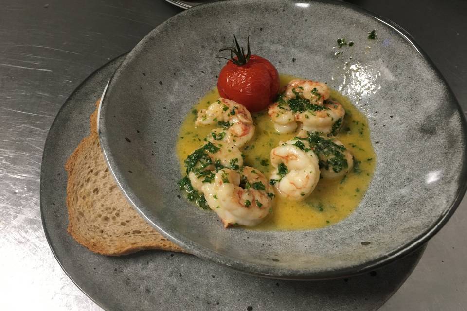 Scampi au beurrée ail