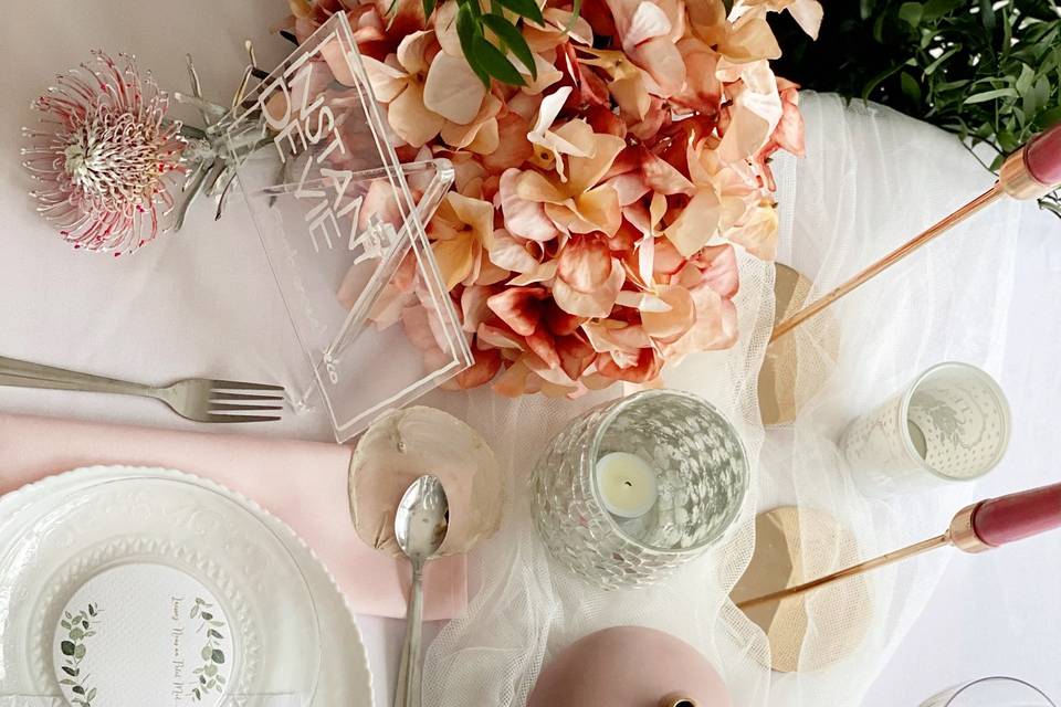 Art de la table rose