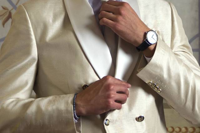 Costume de Mariage Blanc Luxe