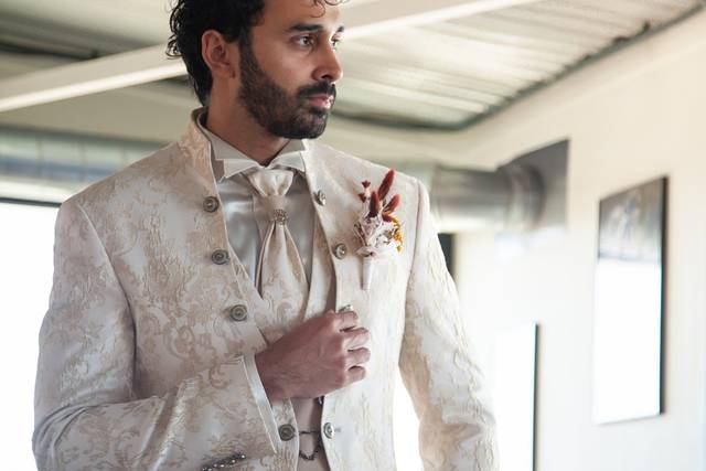 Veste en jacquard doré