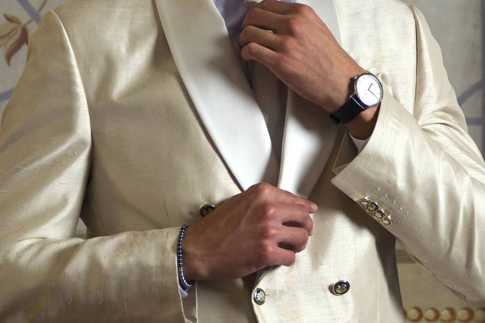 Costume de Mariage Blanc Luxe