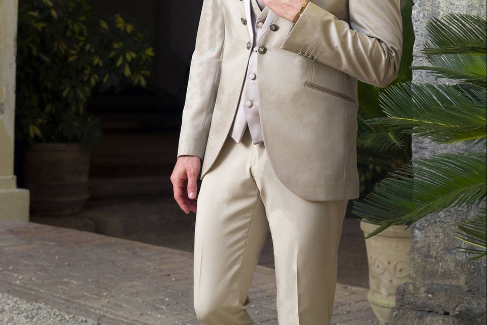 Costume Mariage Beige Clair