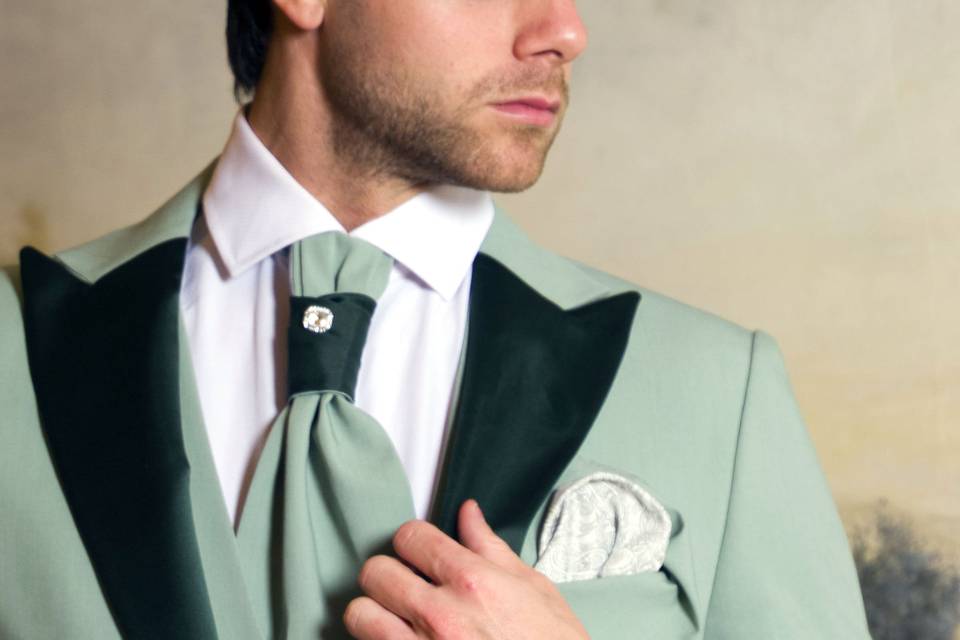 Costume Marié Vert Pastel