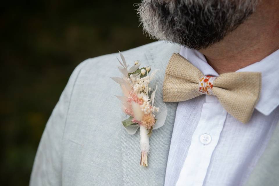 Boutonnière fleurs séchées