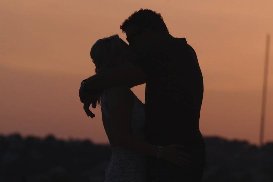 Mariage au coucher de soleil