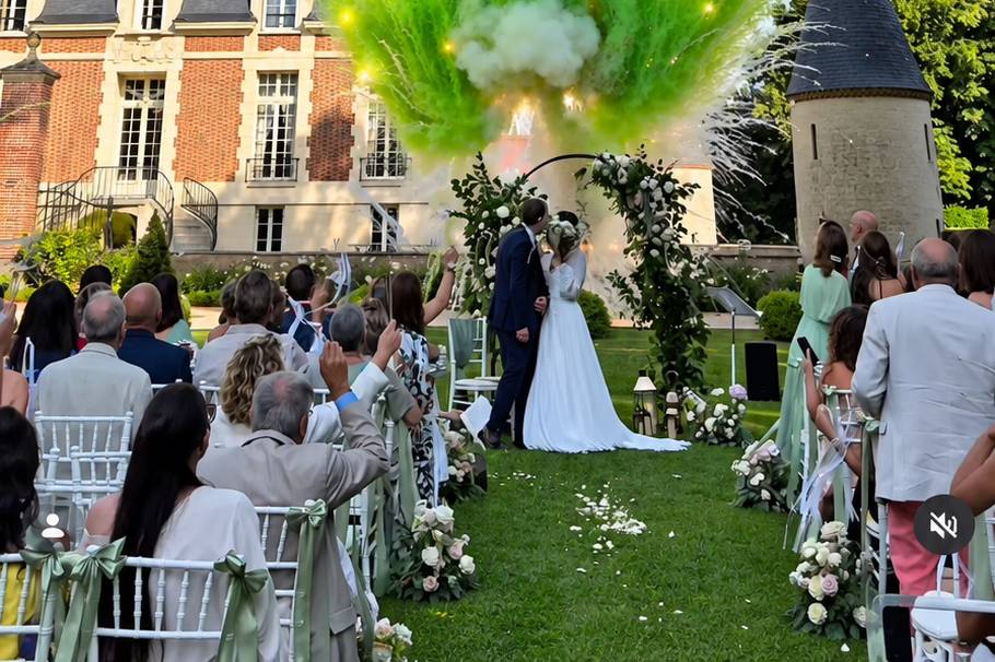 Feu d'artifice de jour Vert