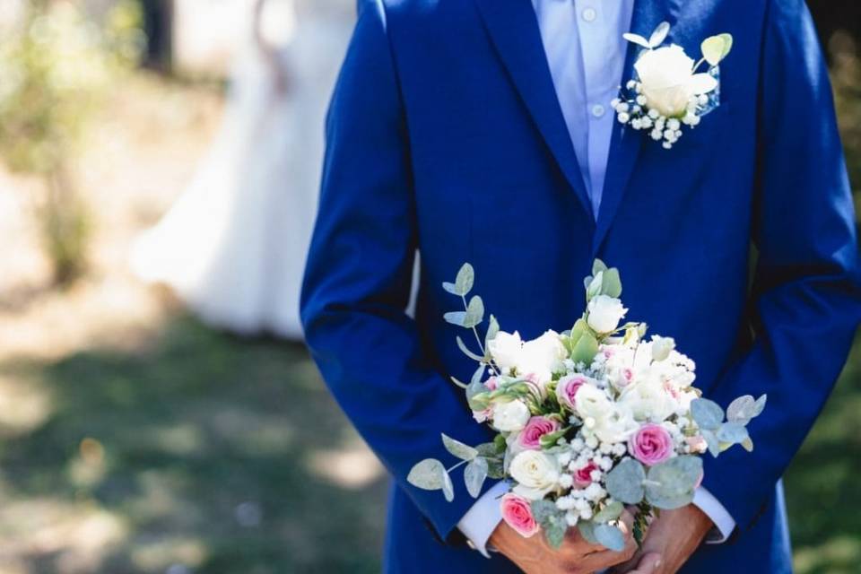 Bouquet et boutonnière de mari