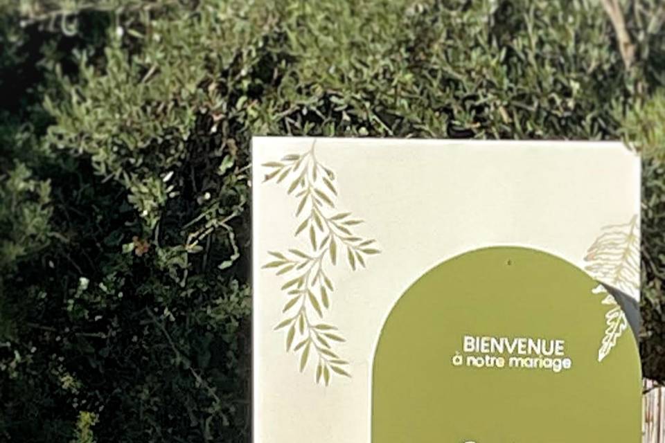 Le panneau de bienvenue