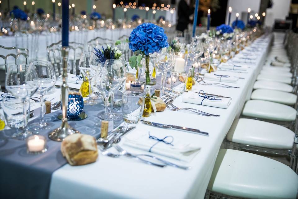 Décoration de table bleu