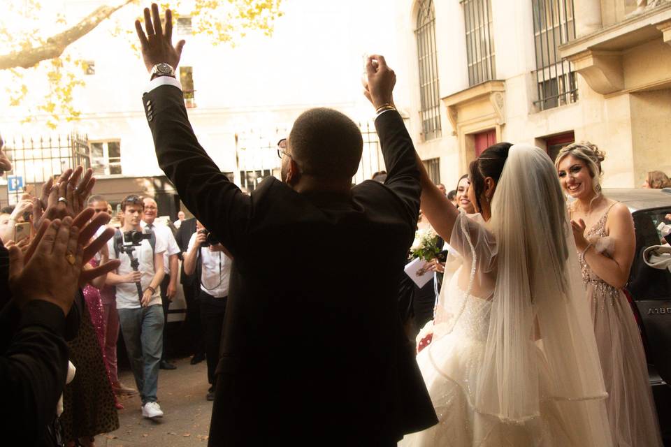 Sortie d'église mariage