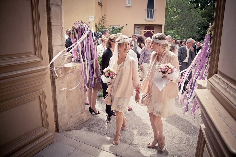 Bouquet de mariée retombant