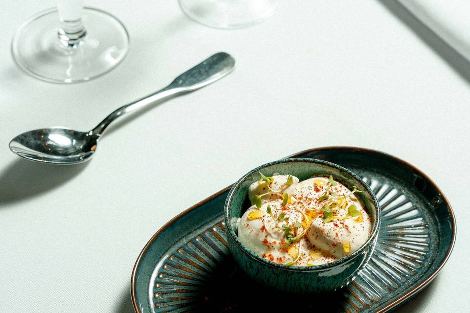 Siphon de chèvre frais et riz