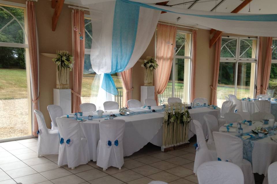 Mariage blanc et bleu