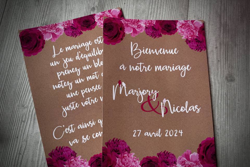 Affichette mariage