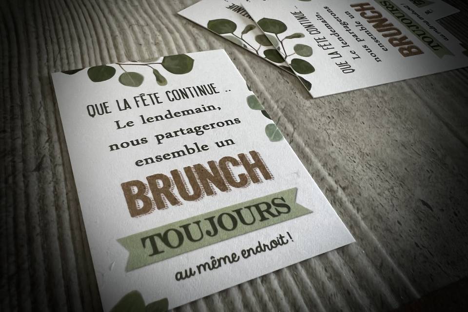 Carton brunch/retour mariage