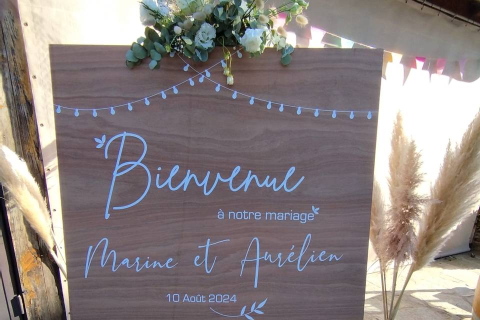 Stickers bienvenue mariage